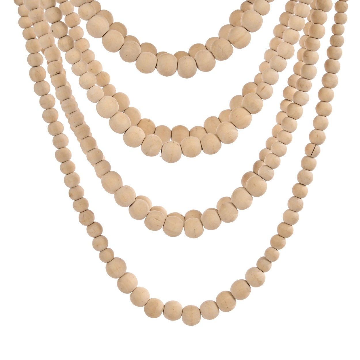 Grand Lustre en Perles de Bois Naturel - Suspension Boho Chic (Taille L)