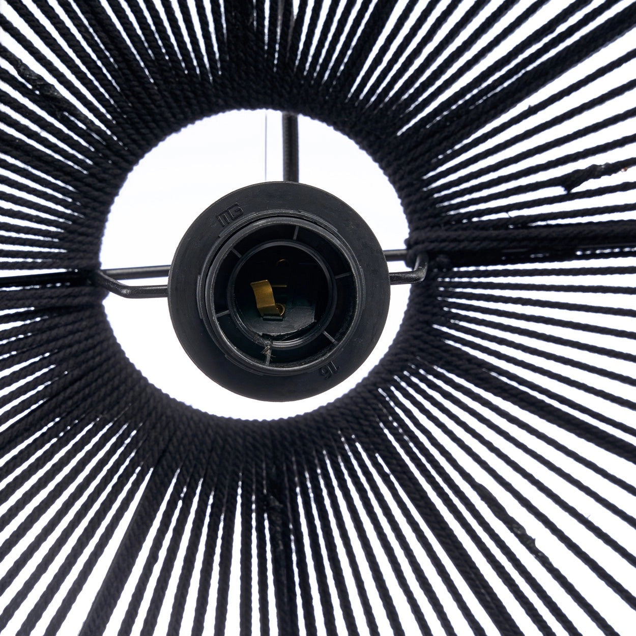 Grand Lustre en Perles de Bois Naturel - Noir - Suspension Boho Chic (Taille L)