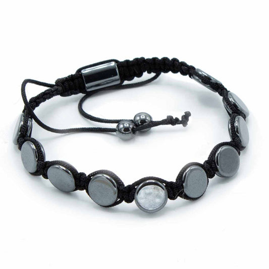 Magnetic Hematite Shamballa Bracelet - Round Flats