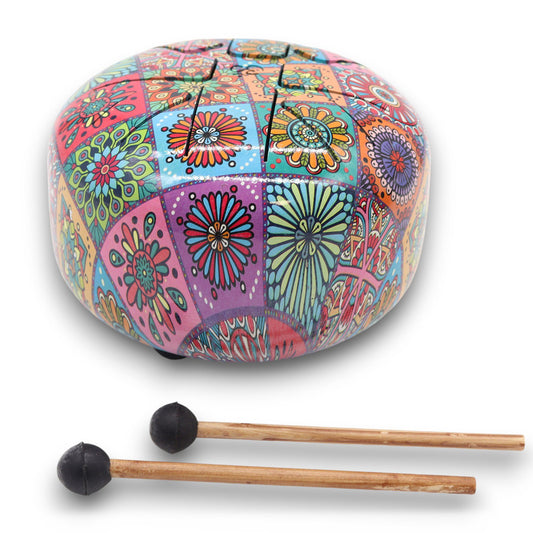 Med Steel Tongue Happy Drums Multi Coloured - 17x13cm