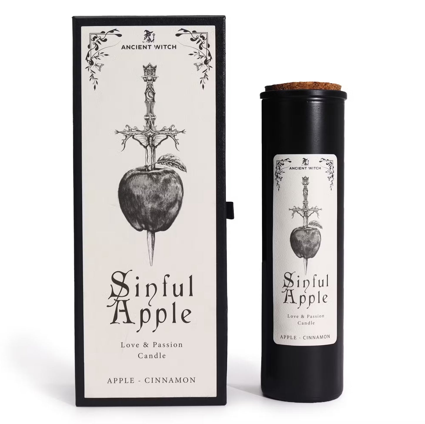 Bougie de purification de sorcières anciennes « Sinful Apple » – Pomme Pécheresse – Amour & Passion