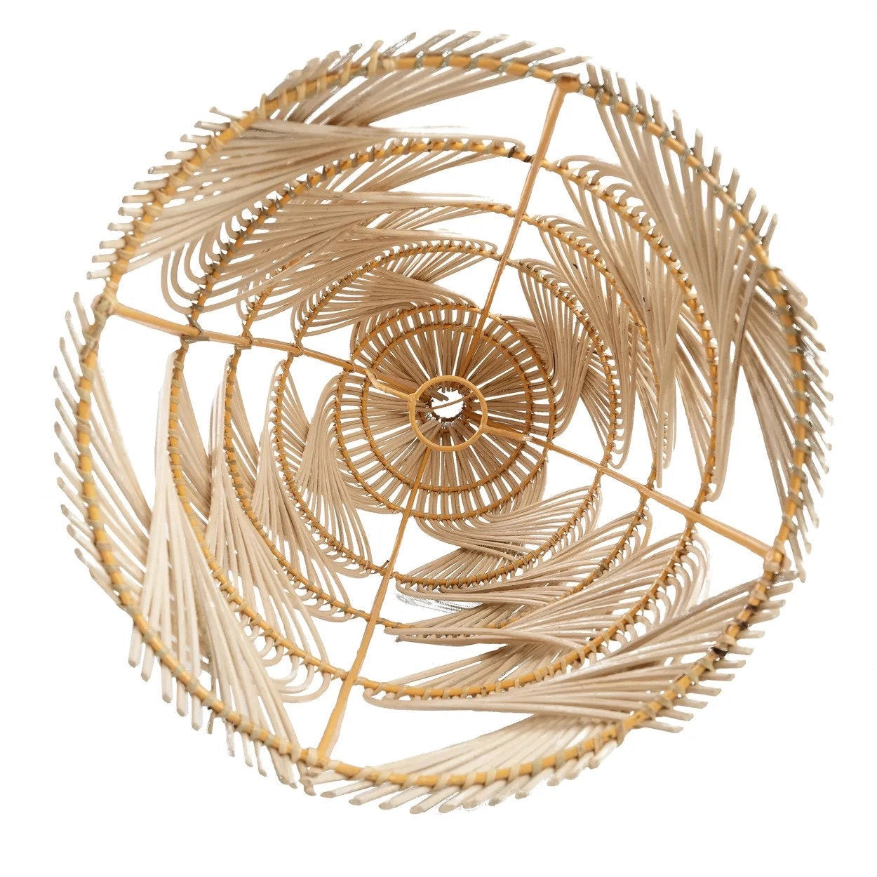 Suspension en Rotin "The Garaffa" - Luminaire Artisanal Élancé (Taille L)