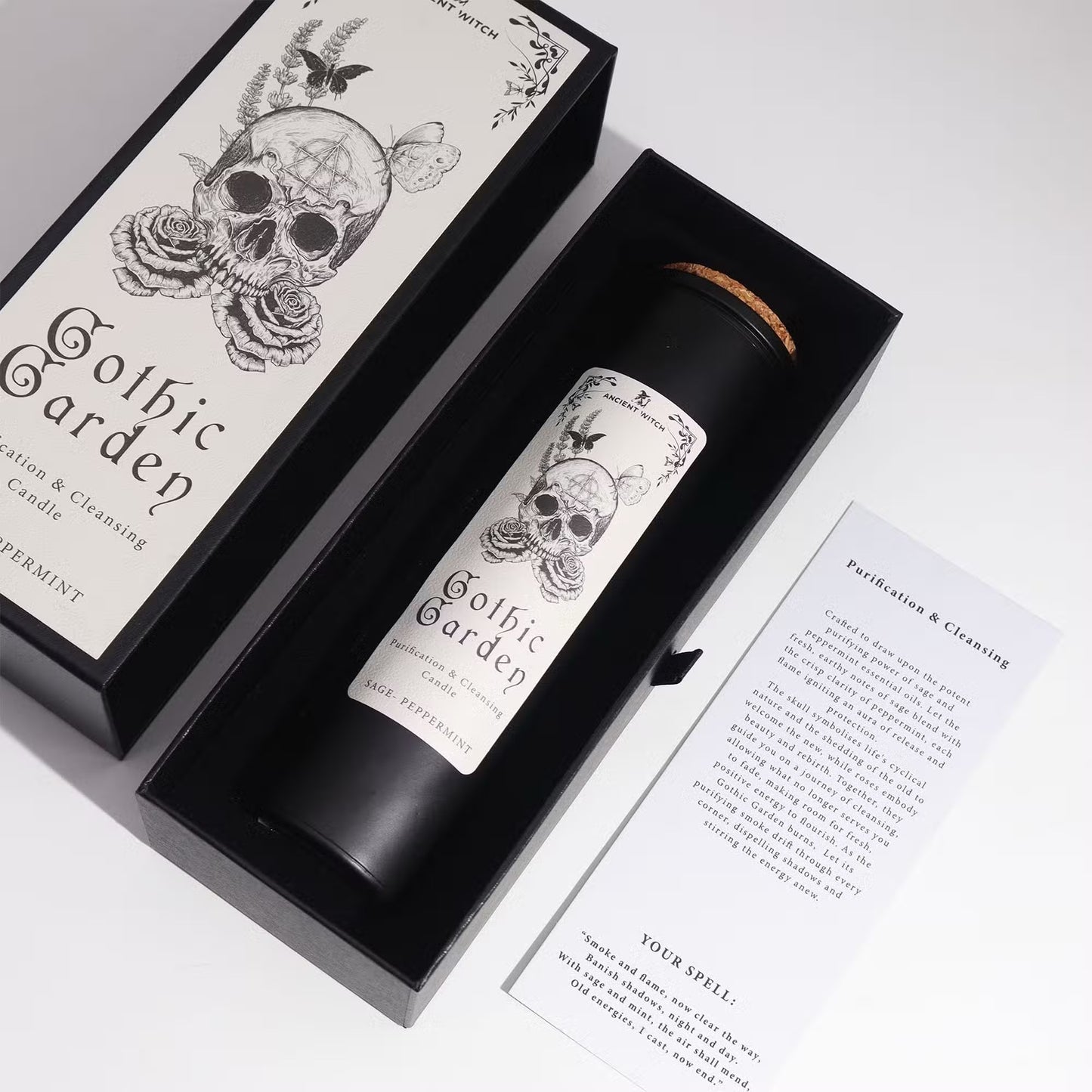 Bougie de purification de sorcières anciennes – Jardin gothique – Purification et Nettoyage