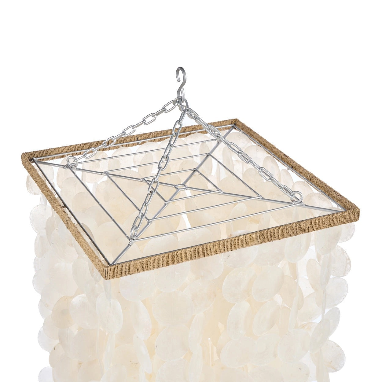 Lustre Balinais en Perles de Nacre - Murmures au Clair de Lune - Naturel (Taille M)