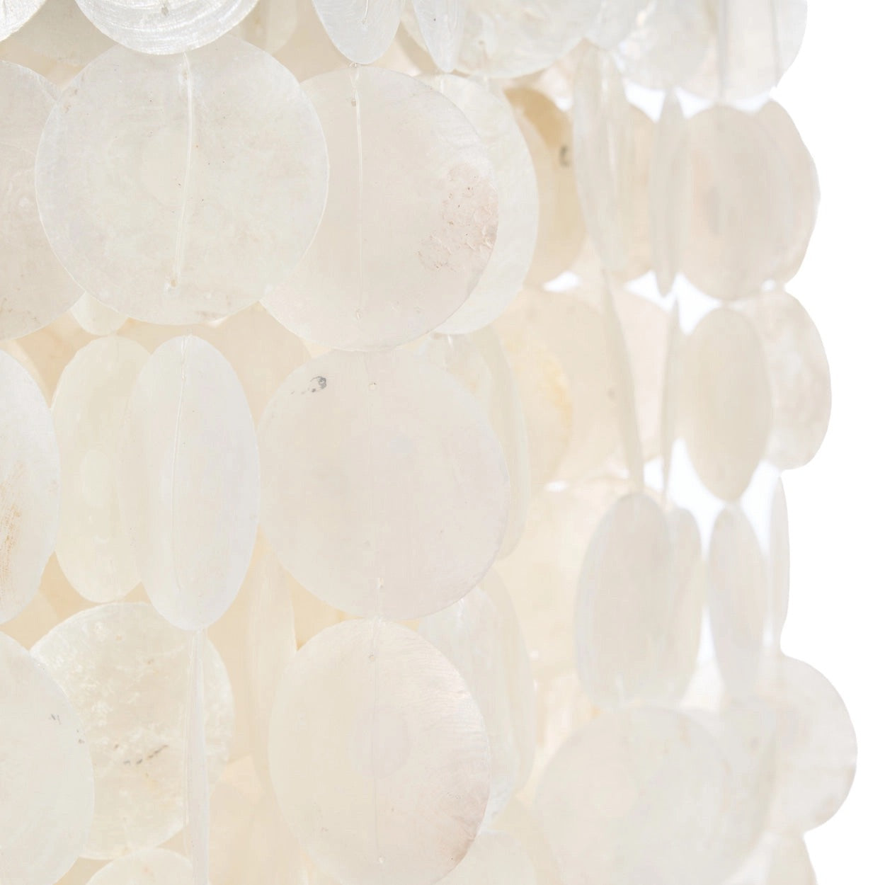 Lustre Balinais en Perles de Nacre - Murmures au Clair de Lune - Naturel (Taille M)