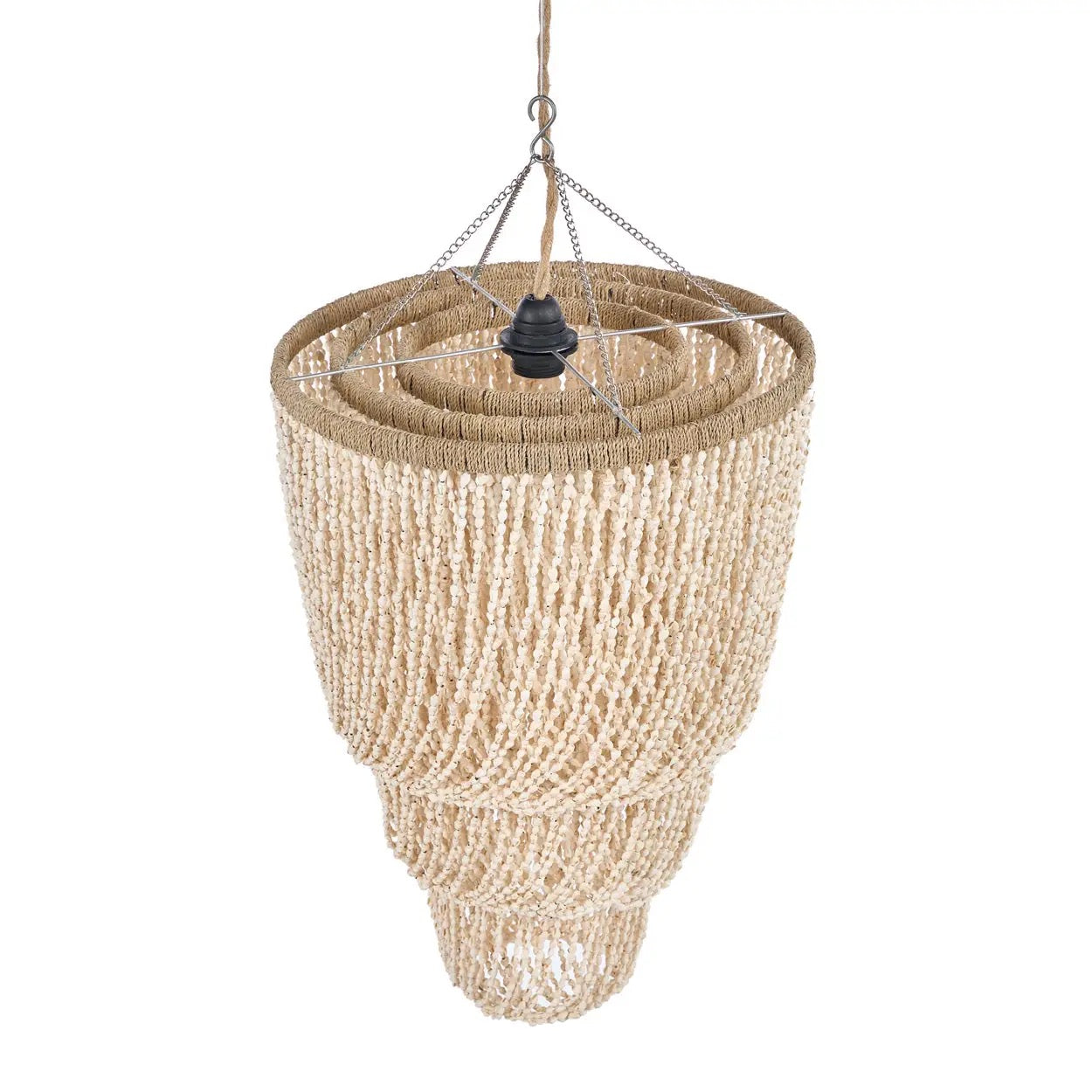 Lustre Coquillage Lagoon - Suspension Naturelle Bohème Chic - Taille M