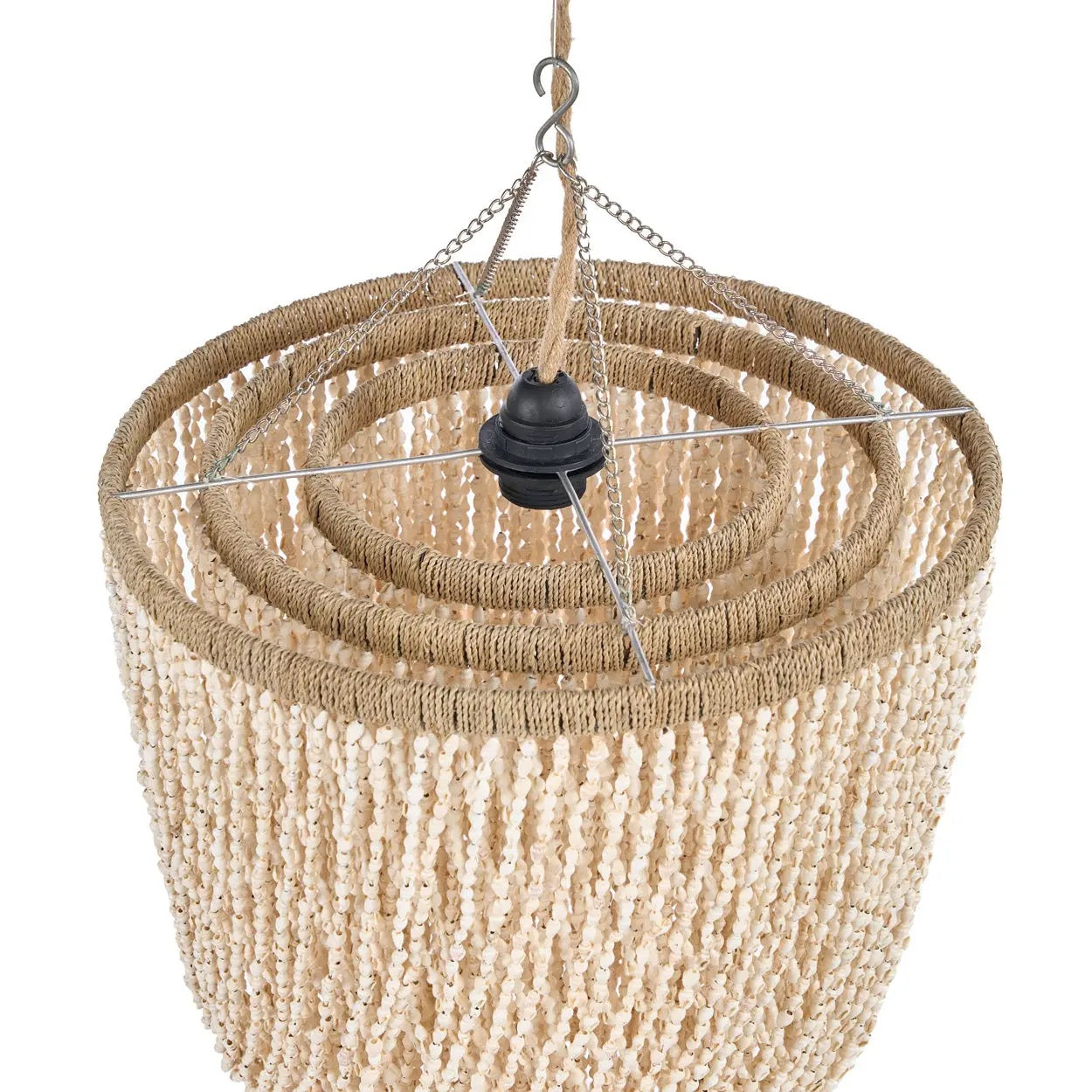 Lustre Coquillage Lagoon - Suspension Naturelle Bohème Chic - Taille M