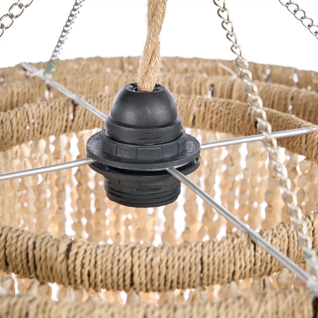 Lustre Coquillage Lagoon - Suspension Naturelle Bohème Chic - Taille M