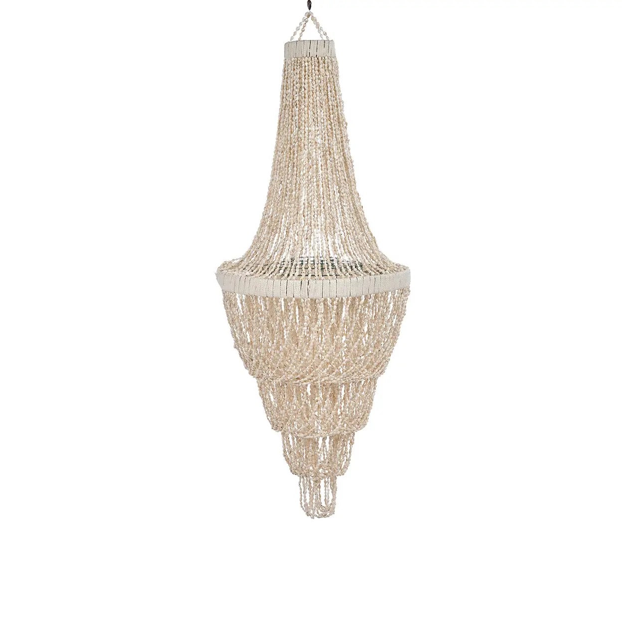 Grand Lustre en Coquillages Ocean Tower - Suspension Artisanale Naturelle - Taille L