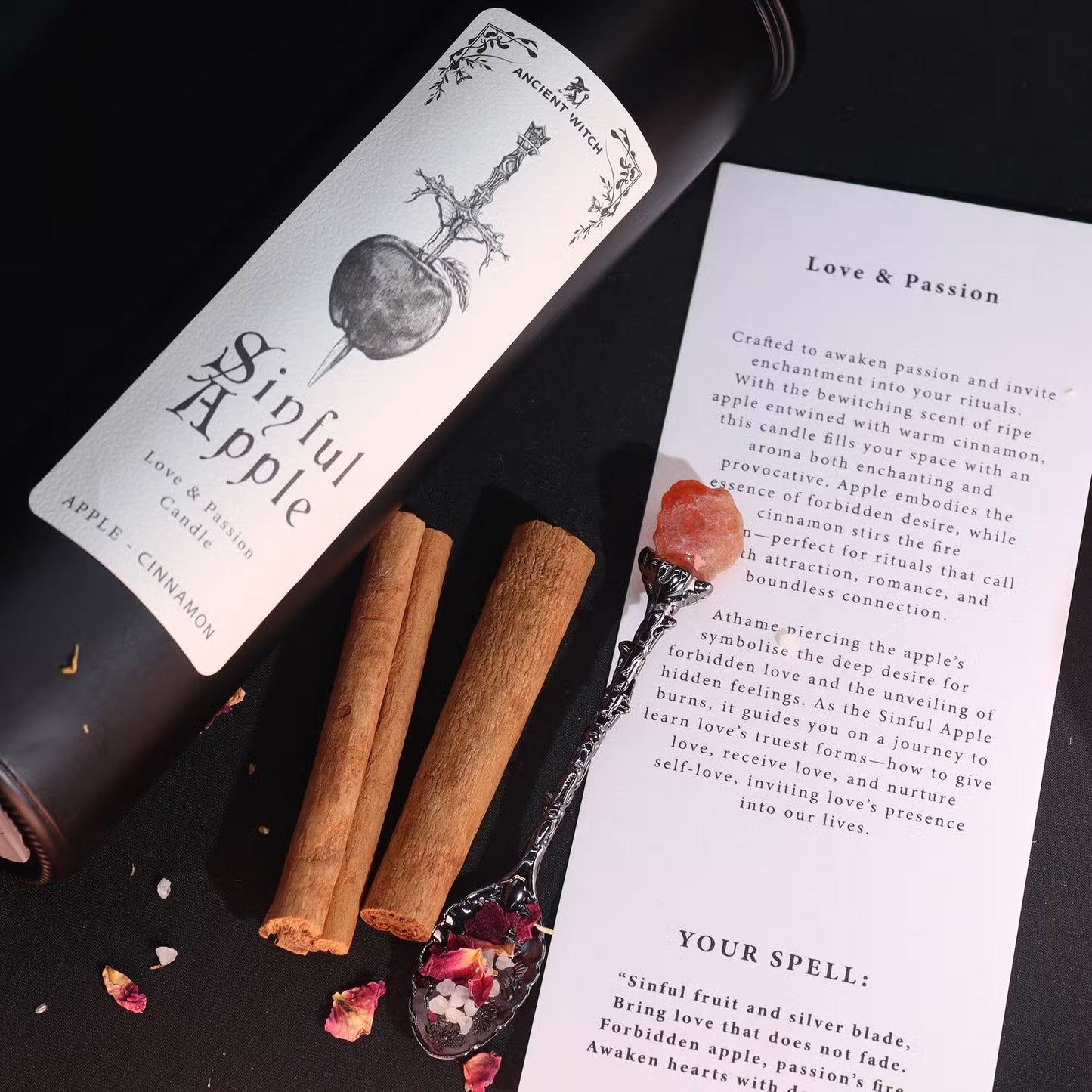 Bougie de purification de sorcières anciennes « Sinful Apple » – Pomme Pécheresse – Amour & Passion