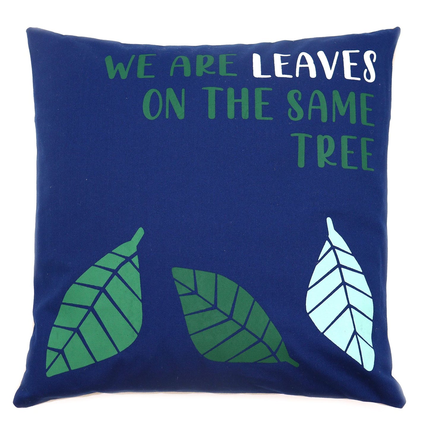 Printed Cotton Cushion Cover - We are Leaves - Natural