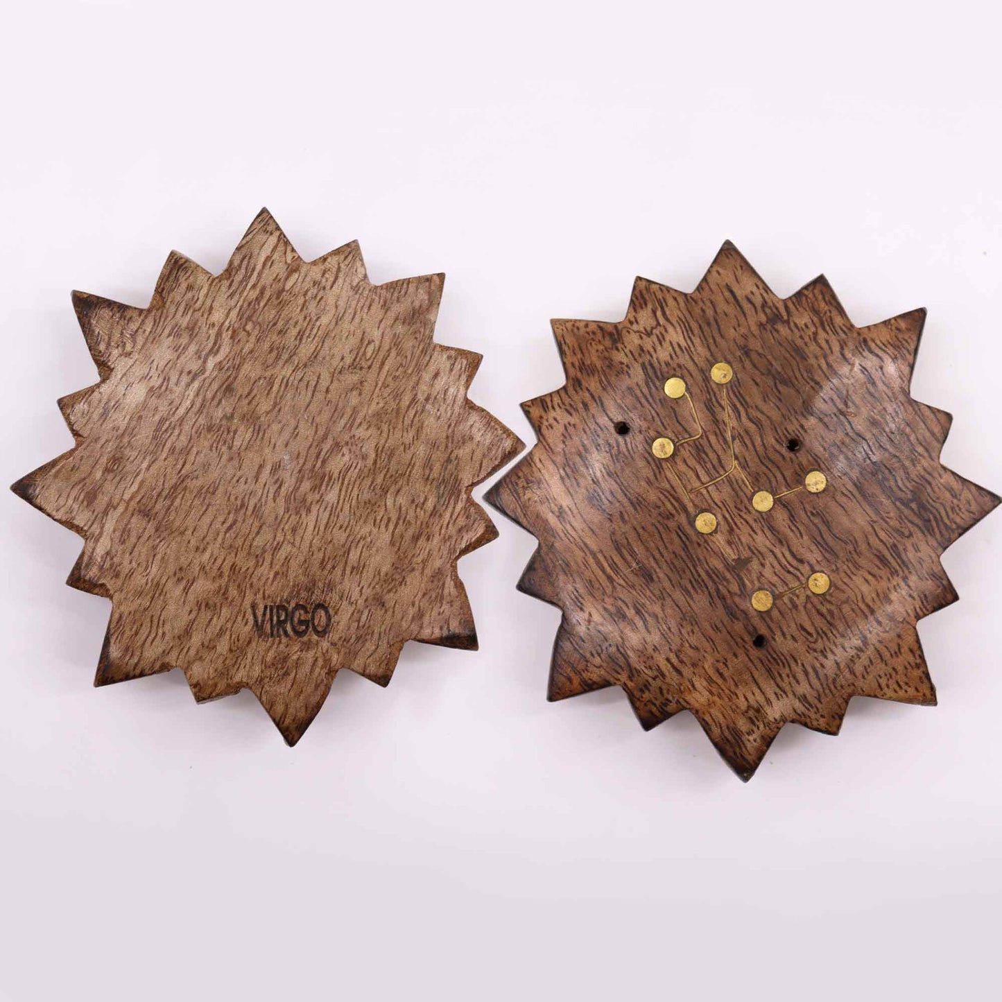 Engraved and Brass Zodiac Sign Incense Burners - Sun