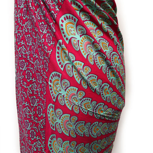 Teal Purple Mandela Sarong