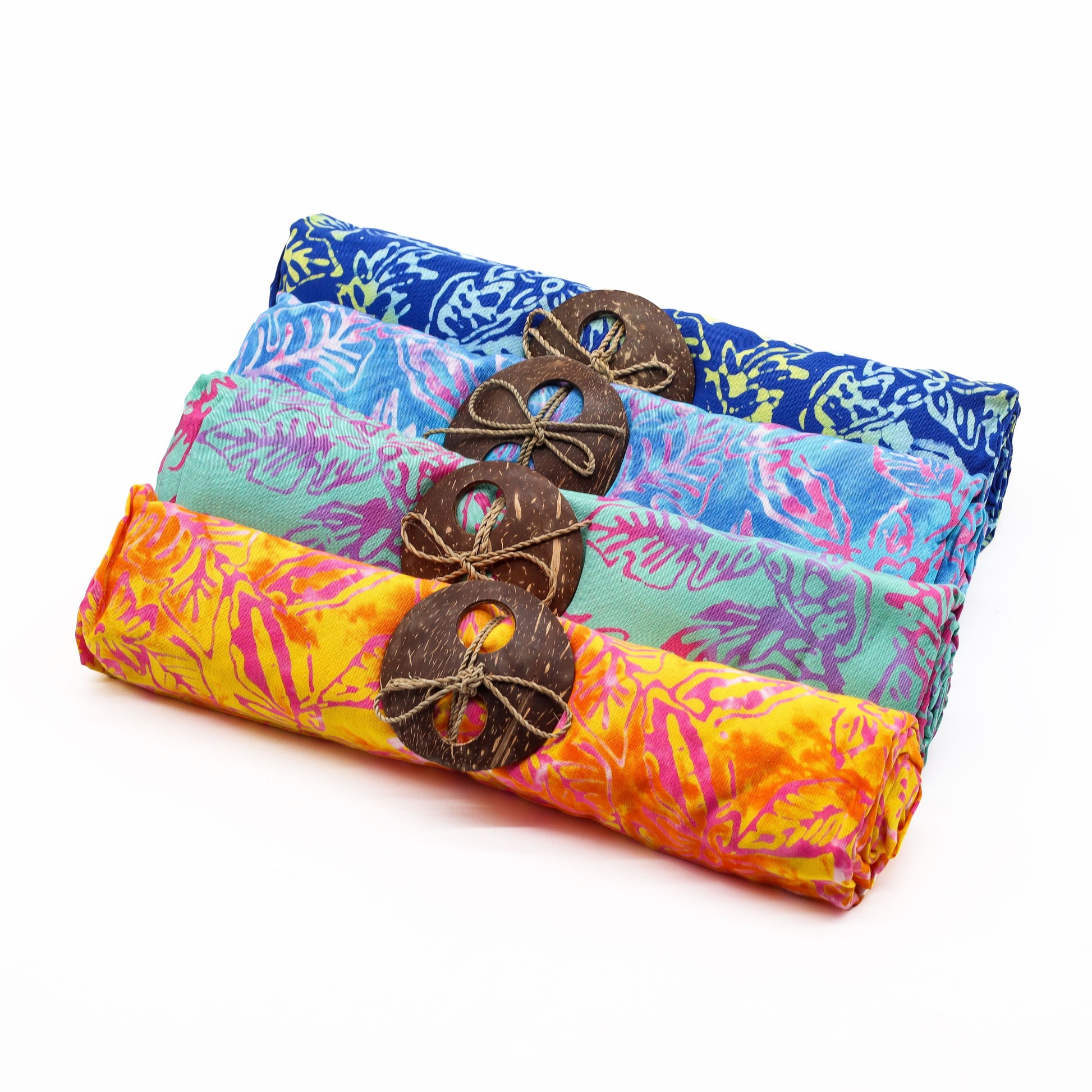Bali Block Print Sarong - Tropical Leaves (4 Assorted Colours)