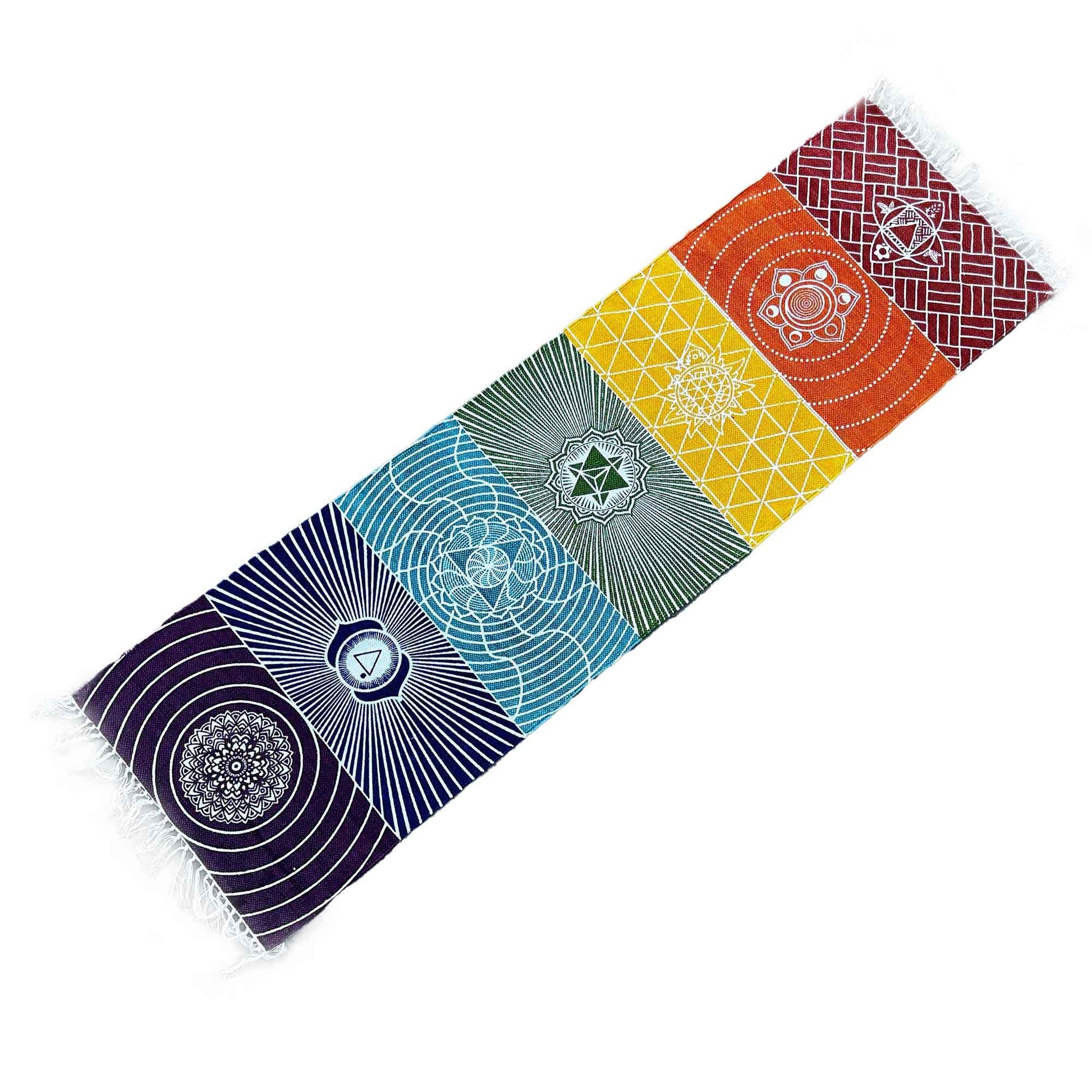 100% Cotton Yoga Rug - 60x200cm - 7 Chakras