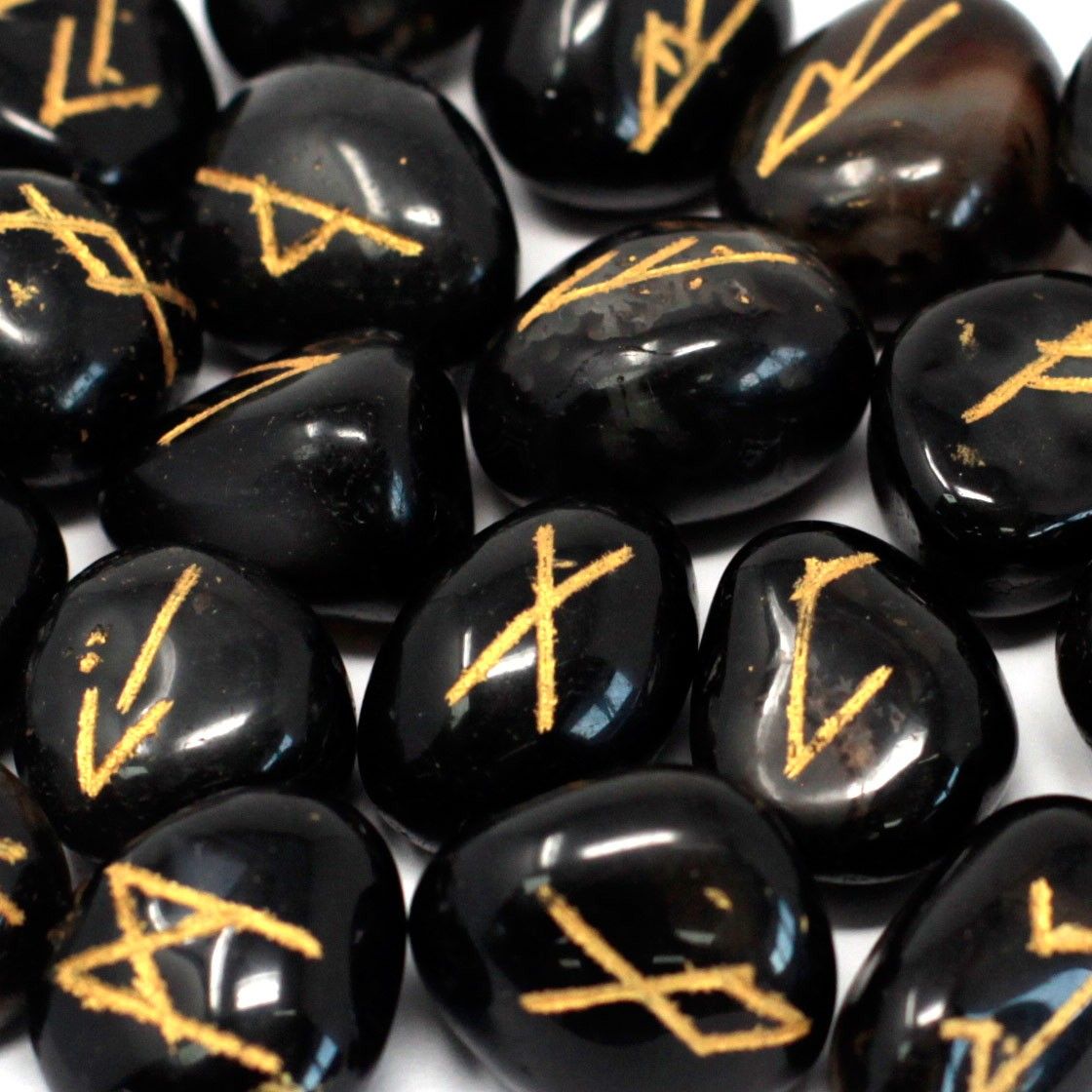 Indian Runes in Pouch - Black Onyx