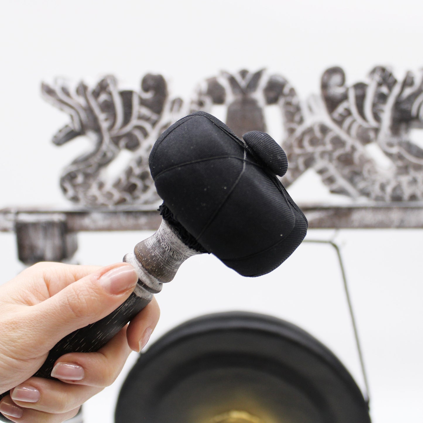 Small Healing Gong in Stand - 25cm - Black