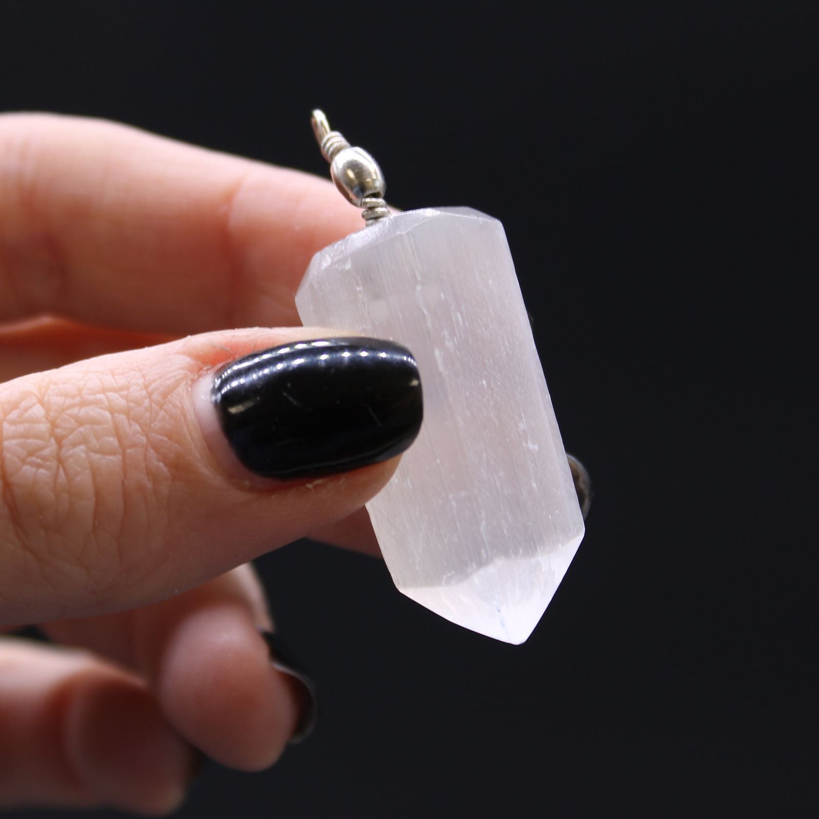 Selenite Obelix Pendent