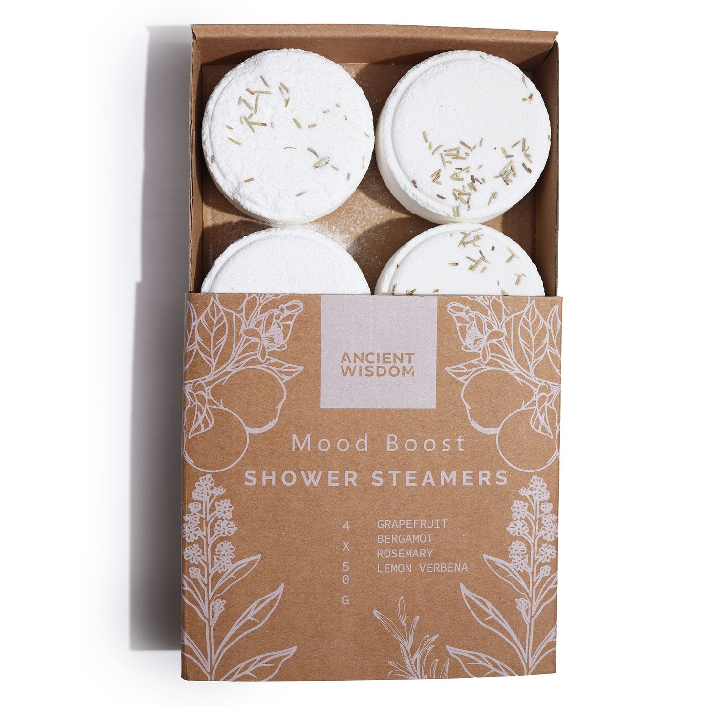 Zen Shower Steamers - Therapy Wellness Quartet - Mood Boost (White)