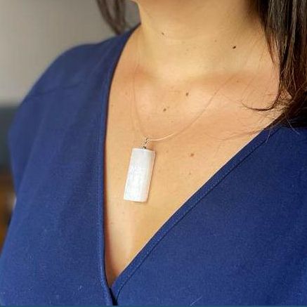 Selenite Natural Pendent