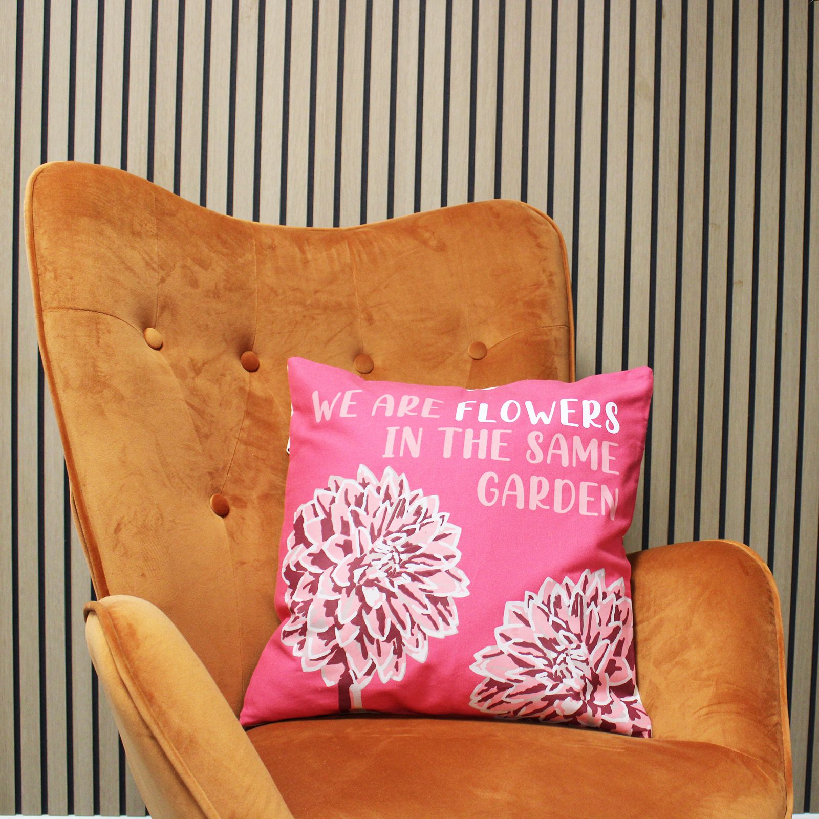 Printed Cotton Cushion Cover - We are Leaves - Blue