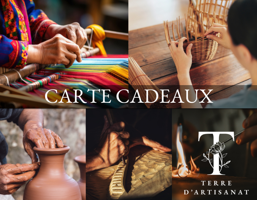 Offrez à vos proches la possibilité de choisir une pièce artisanale qui apportera une touche d'élégance et de chaleur à leur intérieur. Notre carte cadeau permet de découvrir nos créations exclusives, faites main avec soin, alliant beauté naturelle et savoir-faire exceptionnel. Un cadeau intemporel, parfait pour toute occasion. ( cadeau de mariage, cadeau de fiançailles, cadeau crémaillère, cadeau de naissance, cadeau anniversaire, cadeau de retraite, cadeau saint valentin, cadeau fête des mères)